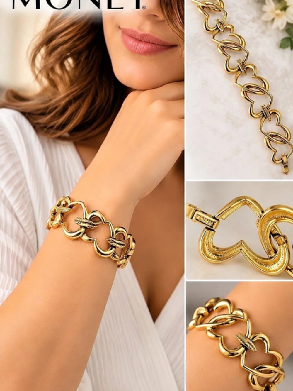 Monet Gold-Tone Link Bracelet Like New